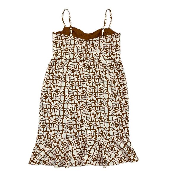 Hutch Floral Slim Midi Dress Brown 3X Romantic Brunch‎ Preppy Feminine Flounce - Picture 2 of 11
